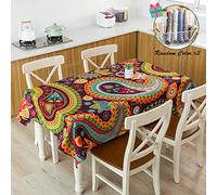 FANSU Nappe de Table Rectangulaire Bohême Style Exotique, Anti Tache Imperméable Résistant Lavable Table Cover pour Salle à Manger/Jardin/Extérieur Intérieur (140x240cm,Paisley - Bourgogne)