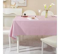 FANSU Nappe Exterieur Jardin Impermeable Rectangulaire PVC, Couleur Unie Toile Cirée Nappe Anti Tache Plastique pour Fête Anniversaire Salle à Manger Cuisine Salon (Rose A,140x240cm)