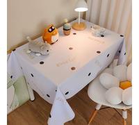 FANSU Nappe Exterieur Jardin Impermeable Rectangulaire PVC, Style Simple Toile Cirée Nappe Anti Tache Plastique pour Fête Anniversaire Salle à Manger Cuisine Salon (Pois Noir,140x200cm)