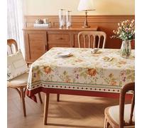 FANSU Nappe Exterieur Toile Cirée Impermeable, Imprimé Fleur Nappe Plastique PVC Anti Tache Rectangulaire Protection de Table pour Fête Jardin Salle à Manger Cuisine (Style européen B,100x100cm)