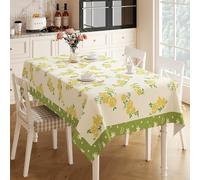 FANSU Nappe Exterieur Toile Cirée Impermeable Jardin, Nappe Plastique PVC Anti Tache Rectangulaire Motif Fleur Protection de Table pour Fête Salle à Manger Cuisine (Fleur,120x120cm)