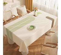 FANSU Nappe Exterieur Toile Cirée Impermeable Jardin, Nappe Plastique PVC Anti Tache Rectangulaire Protection de Table Style Minimaliste pour Salle à Manger Cuisine (Vert Clair,90x140cm)
