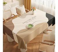 FANSU Nappe Exterieur Toile Cirée Impermeable Jardin, Nappe Plastique PVC Anti Tache Rectangulaire Protection de Table Style Minimaliste pour Salle à Manger Cuisine (Couleur Kaki,100x100cm)