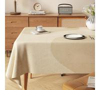 FANSU Nappe Exterieur Toile Cirée Impermeable Jardin, Nappe Plastique PVC Anti Tache Rectangulaire Série Beige Protection de Table pour Fête Salle à Manger Cuisine (Couleur Kaki,100x160cm)