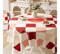 FANSU Nappe Exterieur Toile Cirée Impermeable Jardin, Nappe Plastique PVC Anti Tache Rectangulaire Style Cœur d'amour Protection de Table pour Fête Cuisine (Romantique,100x100cm)