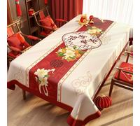 FANSU Nappe Exterieur Toile Cirée Impermeable Jardin, Nappe Plastique PVC Anti Tache Rectangulaire Style Chinois Protection de Table pour Salle à Manger Cuisine (Fleur A,100x100cm)