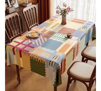 FANSU Nappe Exterieur Toile Cirée Impermeable Jardin, Nappe Plastique PVC Anti Tache Rectangulaire Style Vintage Protection de Table pour Fête Salle à Manger Cuisine (Multicolore,120x160cm)