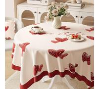 FANSU Nappe Exterieur Toile Cirée Impermeable Jardin, Nappe Plastique PVC Anti Tache Rectangulaire Style Cœur d'amour Protection de Table pour Fête Cuisine (Bourgogne,120x120cm)