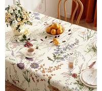 FANSU Nappe Exterieur Toile Cirée Impermeable, Motif Plante Nappe Plastique PVC Anti Tache Rectangulaire Protection de Table pour Fête Jardin Salle à Manger Cuisine (Feuille,120x160cm)