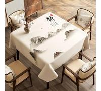 FANSU Nappe Exterieur Toile Cirée Impermeable, Motif Vue Montagne Nappe Plastique PVC Anti Tache Rectangulaire pour Fête Jardin Salle à Manger Cuisine Salon Balcon (Paysage,80x120cm)