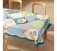 FANSU Nappe Exterieur Toile Cirée Impermeable,Nappe Plastique PVC Anti Tache Rectangulaire Protection de Table Style Patchwork pour Fête Jardin Salle à Manger Cuisine (Style Patchwork,60x120cm)