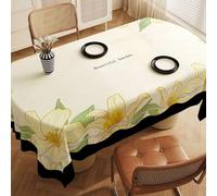 FANSU Nappe Exterieur Toile Cirée Impermeable,Nappe Plastique PVC Anti Tache Rectangulaire Protection de Table Facile à Nettoyer pour Fête Jardin Salle à Manger Cuisine (Fleur de lys,120x160cm)