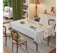 FANSU Nappe Exterieur Toile Cirée Impermeable, Nappe Plastique PVC Anti Tache Rectangulaire Style Européen Fleur Protection de Table pour Fête Anniversaire Jardin Cuisine (Gris Clair,140x140cm)