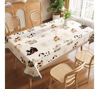 FANSU Nappe Exterieur Toile Cirée Impermeable, Style Dessin Animé Nappe Plastique PVC Anti Tache Rectangulaire pour Fête Jardin Anniversaire Salle à Manger Cuisine (Chien,120x120cm)