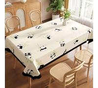 FANSU Nappe Exterieur Toile Cirée Impermeable, Style Dessin Animé Nappe Plastique PVC Anti Tache Rectangulaire pour Fête Jardin Anniversaire Salle à Manger Cuisine (Panda,120x180cm)