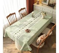 FANSU Nappe Exterieur Toile Cirée Impermeable, Style Ethnique Nappe Plastique PVC Anti Tache Rectangulaire Protection de Table pour Fête Jardin Salle à Manger Cuisine (Vert Clair A,120x180cm)