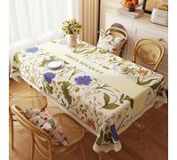 FANSU Nappe Exterieur Toile Cirée Impermeable, Style Européen Fleur Nappe Plastique PVC Anti Tache Rectangulaire pour Fête Jardin Salle à Manger Cuisine (Muguet B,120x120cm)