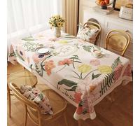 FANSU Nappe Exterieur Toile Cirée Impermeable, Style Européen Fleur Nappe Plastique PVC Anti Tache Rectangulaire pour Fête Jardin Salle à Manger Cuisine (Floral B,60x120cm)