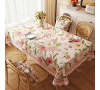 FANSU Nappe Exterieur Toile Cirée Impermeable, Style Européen Fleur Nappe Plastique PVC Anti Tache Rectangulaire pour Fête Jardin Salle à Manger Cuisine (Feuille fougère argentée B,120x160cm)