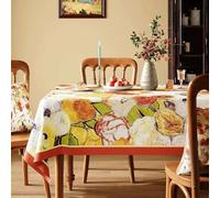 FANSU Nappe Exterieur Toile Cirée Impermeable, Style Peinture à l'huile Nappe Plastique PVC Anti Tache Rectangulaire pour Fête Jardin Salle à Manger Cuisine Salon (Peinture à l'huile A,120x160cm)