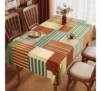 FANSU Nappe Exterieur Toile Cirée Impermeable, Style Vintage Nappe Plastique PVC Anti Tache Rectangulaire Protection de Table pour Fête Jardin Salle à Manger Cuisine (Style Patchwork A,120x160cm)