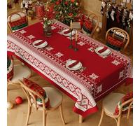 FANSU Nappe Imperméable Toile Cirée, Noël (Flocon de neige,90x140cm) | Nappe Plastique Rectangulaire Carrée PVC Anti Tache Protection de Table pour Fête Exterieur Jardin Salle à Manger Cuisine