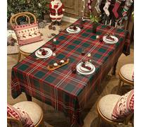 FANSU Nappe Imperméable Toile Cirée, Noël (Gingham,140x200cm) | Nappe Plastique Rectangulaire Carrée PVC Anti Tache Protection de Table pour Fête Exterieur Jardin Salle à Manger Cuisine