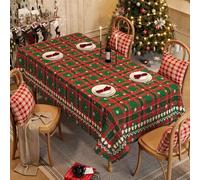 FANSU Nappe Imperméable Toile Cirée, Noël (Plaid,60x90cm) | Nappe Plastique Rectangulaire Carrée PVC Anti Tache Protection de Table pour Fête Exterieur Jardin Salle à Manger Cuisine