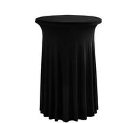 FANSU Nappe Jupe de Table Ronde, Nappe pour Table Cocktail Nappe pour Table Haute Housse Mange Debout Extensible Nappe en Spandex Housse Table Bistrot pour Banquet (80x110cm,Noir)