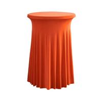 FANSU Nappe Jupe de Table Ronde, Nappe pour Table Cocktail Nappe pour Table Haute Housse Mange Debout Extensible Nappe en Spandex Housse Table Bistrot pour Banquet (60x110cm,Orange)