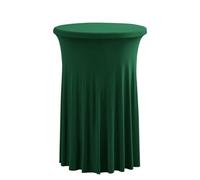 FANSU Nappe Jupe de Table Ronde, Nappe pour Table Cocktail Nappe pour Table Haute Housse Mange Debout Extensible Nappe en Spandex Housse Table Bistrot pour Banquet (60x110cm,Vert foncé)