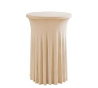FANSU Nappe Jupe de Table Ronde, Nappe pour Table Cocktail Nappe pour Table Haute Housse Mange Debout Extensible Nappe en Spandex Housse Table Bistrot pour Banquet (60x110cm,Couleur Champagne)