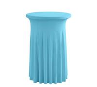 FANSU Nappe Jupe de Table Ronde, Nappe pour Table Cocktail Nappe pour Table Haute Housse Mange Debout Extensible Nappe en Spandex Housse Table Bistrot pour Banquet (80x110cm,Bleu Ciel)