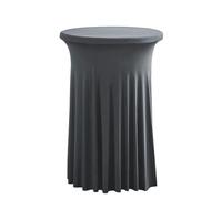 FANSU Nappe Jupe de Table Ronde, Nappe pour Table Cocktail Nappe pour Table Haute Housse Mange Debout Extensible Nappe en Spandex Housse Table Bistrot pour Banquet (60x110cm,Gris foncé)