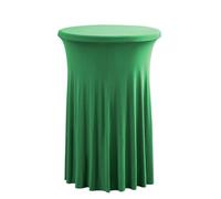 FANSU Nappe Jupe de Table Ronde, Nappe pour Table Cocktail Nappe pour Table Haute Housse Mange Debout Extensible Nappe en Spandex Housse Table Bistrot pour Banquet (60x110cm,Vert)