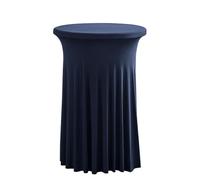 FANSU Nappe Jupe de Table Ronde, Nappe pour Table Cocktail Nappe pour Table Haute Housse Mange Debout Extensible Nappe en Spandex Housse Table Bistrot pour Banquet (60x110cm,Bleu Marine)