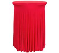 FANSU Nappe pour Table Cocktail,Nappe Jupe de Table Nappe pour Table Haute Ronde Housse Mange Debout Extensible Nappe en Spandex Housse Table Bistrot pour Mariage Banquet (Rouge B,80x110cm)
