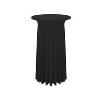 FANSU Nappe pour Table Cocktail, Nappe Jupe de Table Nappe pour Table Haute Ronde Housse Mange Debout Extensible Nappe en Spandex Housse Table Bistrot pour Mariage Banquet (70x110cm,Noir A)