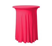 FANSU Nappe pour Table Cocktail,Nappe Jupe de Table Nappe pour Table Haute Ronde Housse Mange Debout Extensible Nappe en Spandex Housse Table Bistrot pour Mariage Banquet (Rose Rouge B,60x110cm)