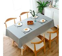 FANSU Nappe PVC Rectangulaire Anti Tache, Couleur Unie Style Simple Nappes Imperméables Résistant à l'huile, Nappe Chic & Moderne pour Salon, Balcon, Jardin (120x180cm,Gris)