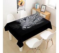 FANSU Nappe Rectangulaire Anti Tache, 3D Léopard Nappe de Table Lavable Imperméable Résistant Nappe pour Cuisine Restaurant Jardin Intérieur Extérieur Décoration (Gris,100x140cm)