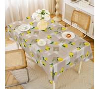 FANSU Nappe Rectangulaire Anti Tache Imperméable, Lavable PVC Nappe de Table Exterieur Protection de Table pour Salle à Manger, Jardin, fête, Mariage (Citrons Jaunes,140x180cm)