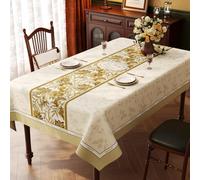 FANSU Nappe Rectangulaire Anti Tache Imperméable, Rétro élégant PVC Nappe de Table Exterieur Protection de Table pour Salle à Manger, Jardin, fête, Mariage (Fleurs 8,140x280CM)