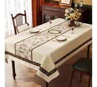 FANSU Nappe Rectangulaire Anti Tache Imperméable, Rétro élégant PVC Nappe de Table Exterieur Protection de Table pour Salle à Manger, Jardin, fête, Mariage (Fleurs 9,140x220CM)