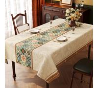 FANSU Nappe Rectangulaire Anti Tache Imperméable, Rétro élégant PVC Nappe de Table Exterieur Protection de Table pour Salle à Manger, Jardin, fête, Mariage (Fleurs 3,140x260CM)