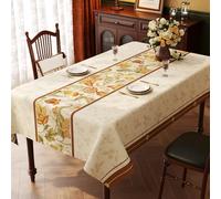 FANSU Nappe Rectangulaire Anti Tache Imperméable, Rétro élégant PVC Nappe de Table Exterieur Protection de Table pour Salle à Manger, Jardin, fête, Mariage (Fleurs 4,100x180CM)