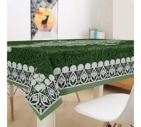 FANSU Nappe Rectangulaire, Bohème Cuisine Nappe de Table Imperméable Anti Tache Résistant Lavable et Facile d?Entretien Nappe pour Fête Restaurant Jardin Décoration (Vert Totem,90x90cm)