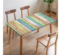 FANSU Nappe Rectangulaire Carré Ajustée, Nappe à Bords élastiques, Résistant Nappe de Table Arc-en-Ciel pour Extérieur, la terrasse, Cuisine Fête Jardin et Salle à Manger (140x80cm,Vert)