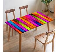 FANSU Nappe Rectangulaire Carré Ajustée, Nappe à Bords élastiques, Résistant Nappe de Table Arc-en-Ciel pour Extérieur, la terrasse, Cuisine Fête Jardin et Salle à Manger (140x80cm,Violet)