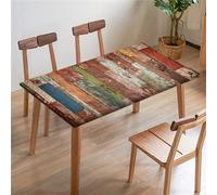 FANSU Nappe Rectangulaire Carré Ajustée, Nappe à Bords élastiques, Résistant Nappe de Table Arc-en-Ciel pour Extérieur, la terrasse, Cuisine Fête Jardin et Salle à Manger (100x100cm,Brun)